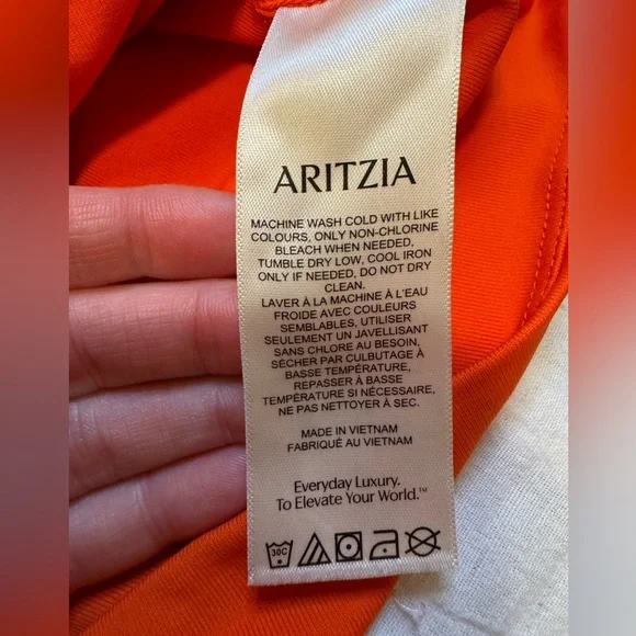 Aritzia Babaton Contour Harmonize Halter Top - Orange Square Neck - Picture 11 of 14